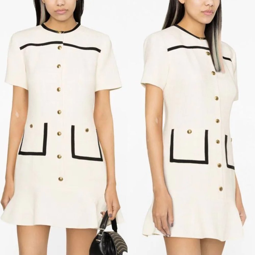SANDRO jaipur crossgrain trim tweed mini dress NO OFFERS - Picture 3 of 9